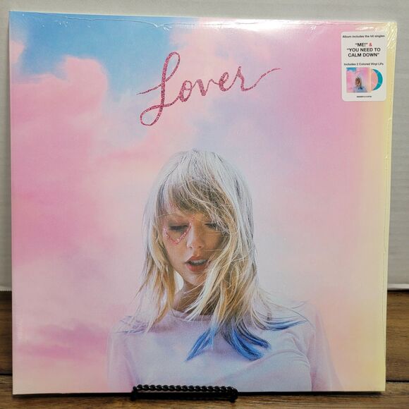 VINYL Taylor Swift Lover 2 Colored LP Set (Pink & Blue) - SEALED - Picture 1 of 4
